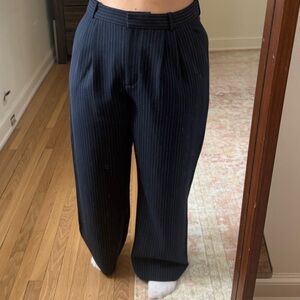 Women's Navy Pinstripe Pants